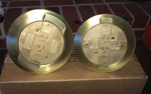 2 NEW WIREMOLD LEGRAND POKE THRU DEVICE, BRASS