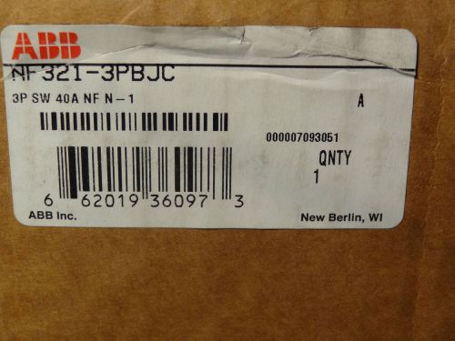 Abb  enclosed disconnect switch nf321-3pbjc 40a new for sale