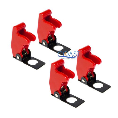 4X Car Marine Industrial Spring-Loaded Toggle Switch Safety Cover - Red