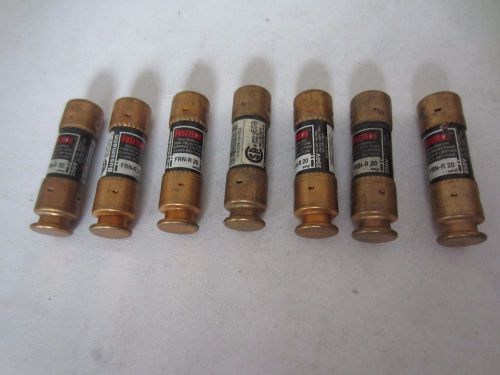 Lot of 7 bussmann fusetron frn-r-20 fuses 20a 20 amps tested for sale