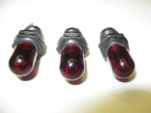 3pc vintage dialight dialco ? panel mount pilot indicator lights steampunk for sale