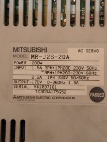 Mitsubishi MR-J2S-20A  AC Servo Driver 200W