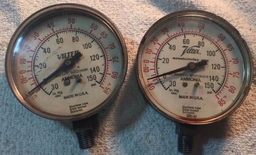 Vilter ammonia refrigeration 3.5&#034; temp pressure gauges gauge lot nh3 30&#034;-150 psi for sale