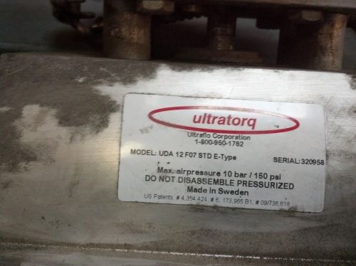 Ultraflo uda 8 ultratorq pneumatic iron stainless 2 in butterfly valve b347998 for sale