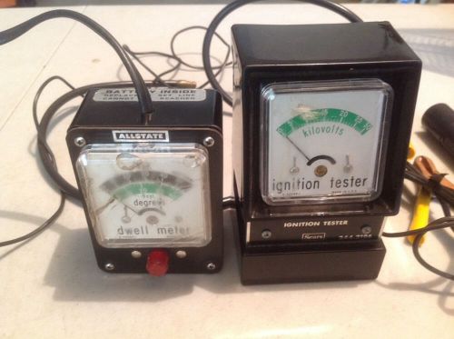 Vintage allstate dwell meter and sears ignition tester plus remote starter switc for sale