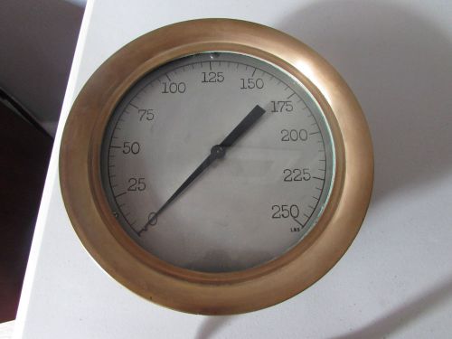 Vintage steam pressure gauge 1-250 with glass for sale