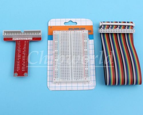 40Pin GPIO Cable + BreakBoard + Expansion Board for Raspberry Pi B+ new