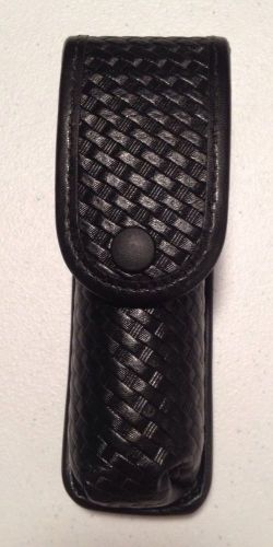 Uncle Mikes SideKick Pepper Spray Pouch Holder Leather Black Weave Pattern New