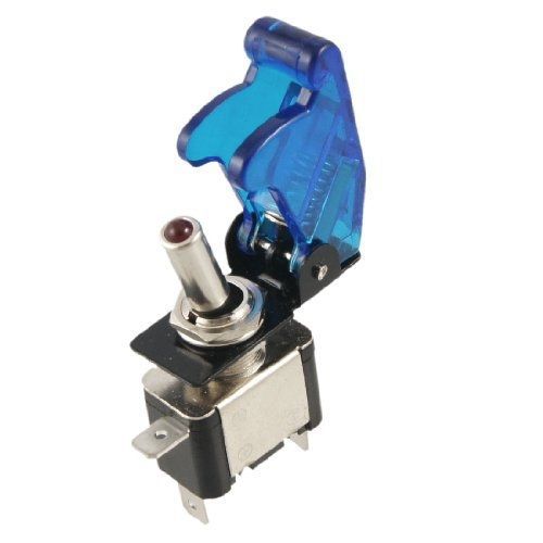 Dc 12v 20a on off racing car illuminated toggle switch + blue cover for sale