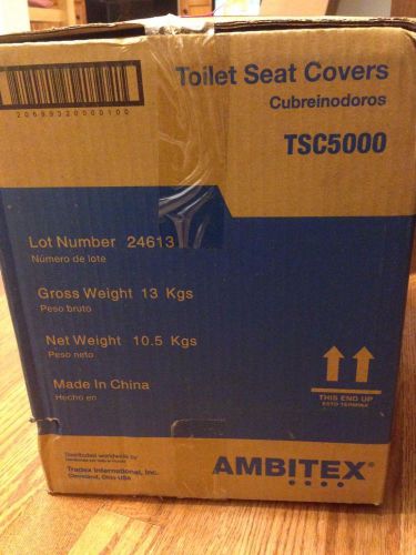 Ambitex Paper Toilet Seat Covers Case of 5000