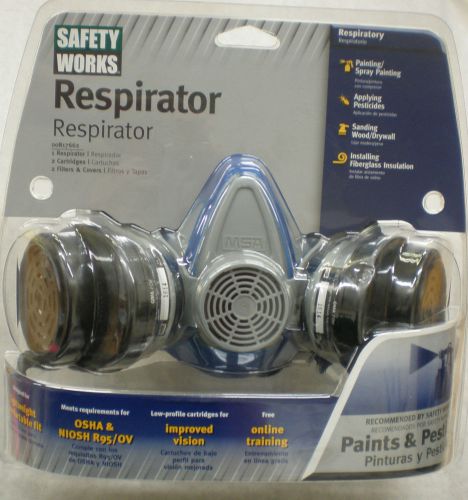 MSA Safety Works 817662 RESPIRATOR Paints &amp; Pesticides + 2 Cartridges + 2 Filter