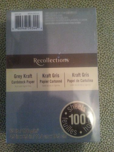 Recollections Grey Kraft Cardstock Paper 4.5x6.5 Photo Mats 100p 395140