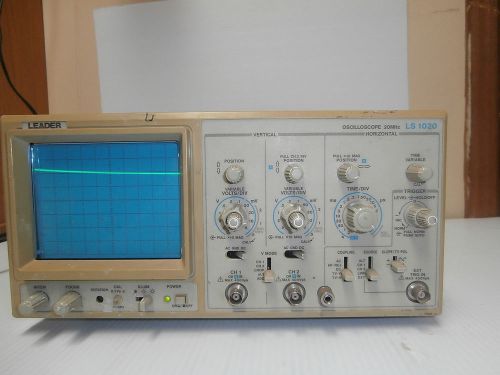Leader LS 1020 20 MHZ Oscilloscope Fully Functional Vintage