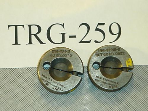 Thread Ring Gage Set 1/16-72 NS GO &amp; NOGO TRG-259