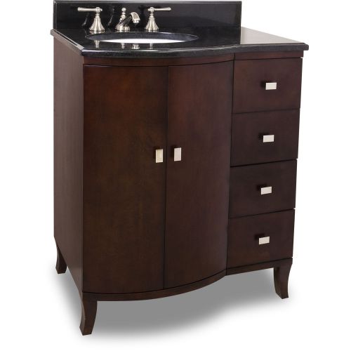 Jeffrey Alexander Bathroom vanity 30&#034; mahogany with black granite top drawers
