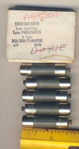 FUSES, type  F10A250V2A spring loaded, box of five
