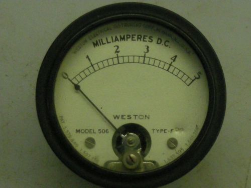Weston 0-5 DC Milliampere Meter Model 506 Type F