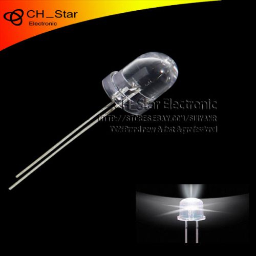 30pcs 10mm led round top transparent white light emitting diodes ultra bright for sale