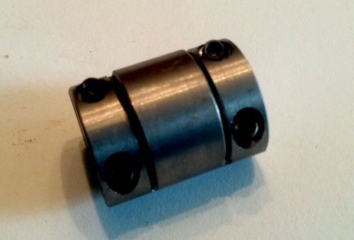 Solid Motor Cylinder Shaft Coupling .250&#034; to .250&#034; dia 1.000&#034; L x .750&#034; OD