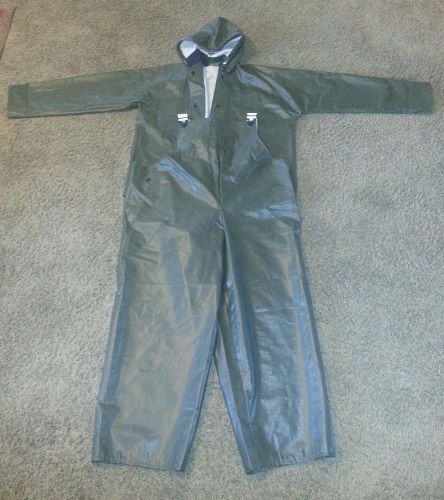 Military Rain Suit Gear Overalls Jacket Hood Size Large Lined32&#034; shoulder sleeve