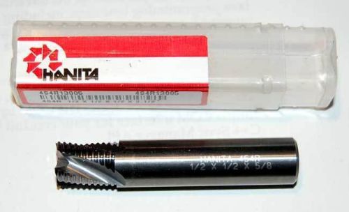 Hanita 1/2&#034; x 5/8&#034; carbide fine-pitch roughing cncend mill-s.s,titanium,inconel for sale