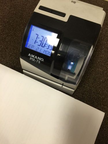 AMANO PIX 75 / A187 ATOMIC TIME CLOCK  DATE STAMP~NO KEY
