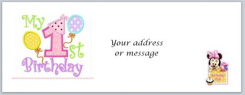 30 Personalized Return Address Labels 1st Birthday Buy 3 get 1 free (bo769)