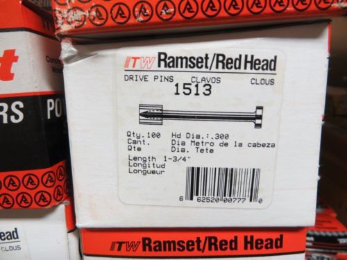 Ramset  Red Head 1513   1-3/4 &#034;   Drive Pins QTY 100