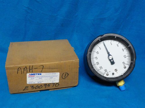 AMETEK * PRESSURE GAUGE * PART NUMBER 1980 * RANGE 30-0-15 PSI * NEW IN BOX