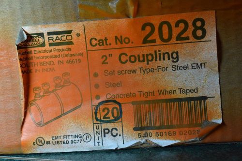 HUBBEL 2”  SET SCREW TYPE COUPLING FOR STEEL EMT 2028 BOX OF 20