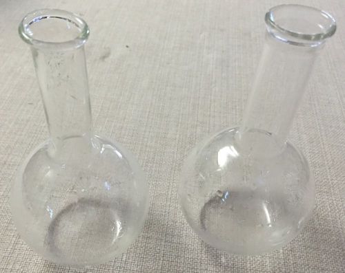 125 ml LAB/CHEMISTRY GLASS FLASK ROUND BOTTOM - Set of 2