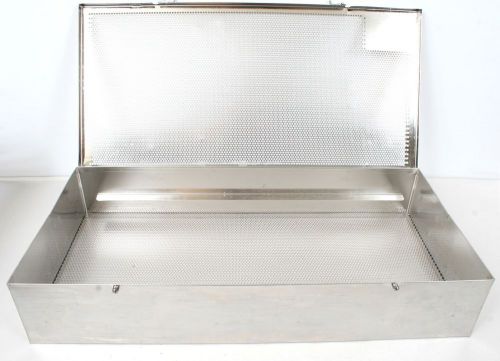 Large storz stainless steel sterilization instrument case for autoclave 25x12x5 for sale