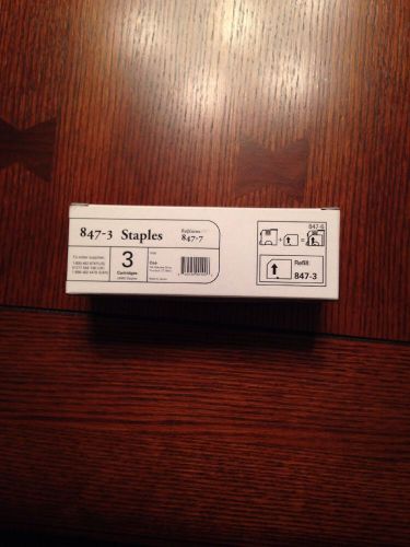 ONE BOX -- OCE STAPLES 3 CARTRIDGES 5,000 STAPLES MODEL 847-3 REPLACES: 847-7