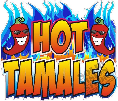 14&#034; Hot Tamales Blue Flames Concession Trailer Restaurant Stand Sign Decal