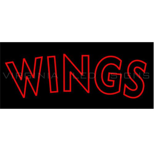 Wings LED SIGN neon looking 30&#034;x13&#034; Pizza HIGH QUALITY VERY BRIGHT RED
