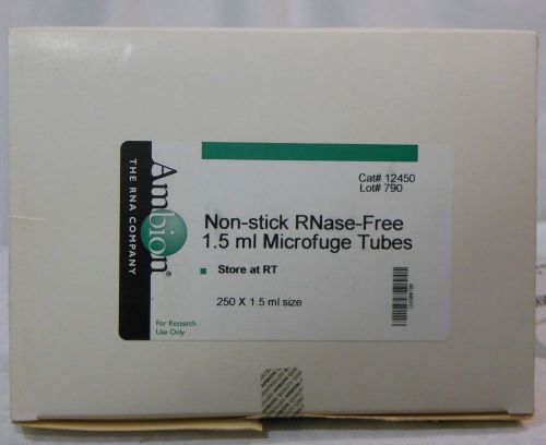 Ambion 12450 1.5mL Microfuge Tubes Non-stick Rnase-Free 250 tubes