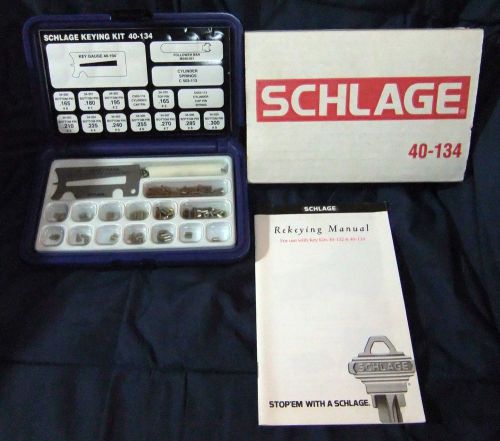 Schlage #40-134 Rekeying pin Kit with 40-104 key gauge and instructions
