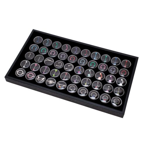 Lot of 2 50 jar body jewelry display tray black rings for sale