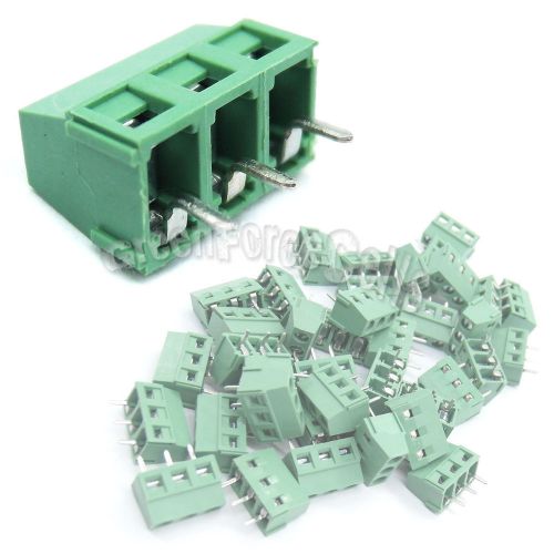 100 pcs 127-3P 3 Pin 5.0mm Pitch PCB Screw Terminal Block Connector 3 Positions