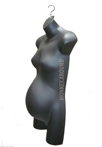 Plus maternity female pregnant mannequin black body form display clothing w/hook for sale