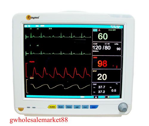 Large 12.1&#034; ICU Patient Vital sign Monitor EKG NIBP Spo2 Temp Resp Voice alarm