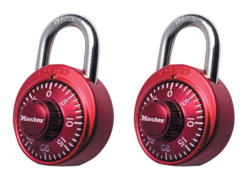 Master Lock 1530T Combination Padlock, Bright Metallic, 2-Pack 1Combo New RED