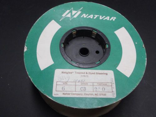 Natvar Natglas braided fiberglass sleeving size 6 grade C , 250 Ft.