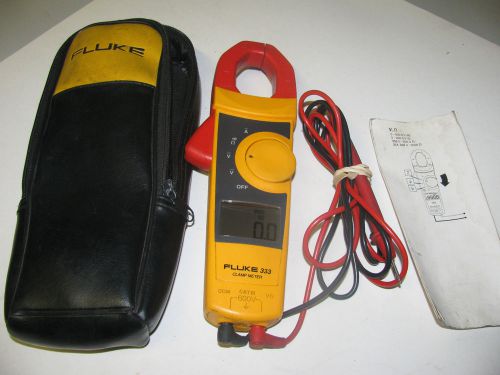 FLUKE 333 True Rms Clamp Meter In Great Working Condition w/Leads case