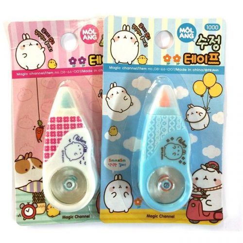 Molang stationary white-out 2pcs set correction tape set for sale