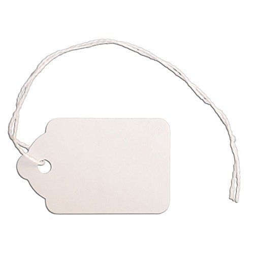 KC Store Fixtures 09403 #5 Merchandise Tag with String, 1-1/8&#034; x 1-3/4&#034;, White