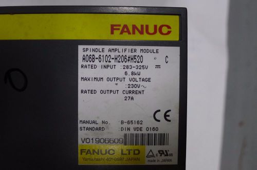Used FANUC Spindle AMPLIFIER Module A06B-6102-H206#H520 A06B6102H206#H520
