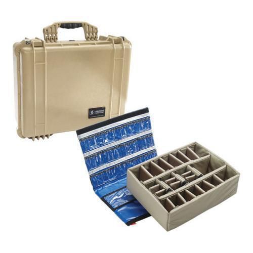 Pelican 1550 ems case with organizer and dividers, desert tan #1550-005-190 for sale