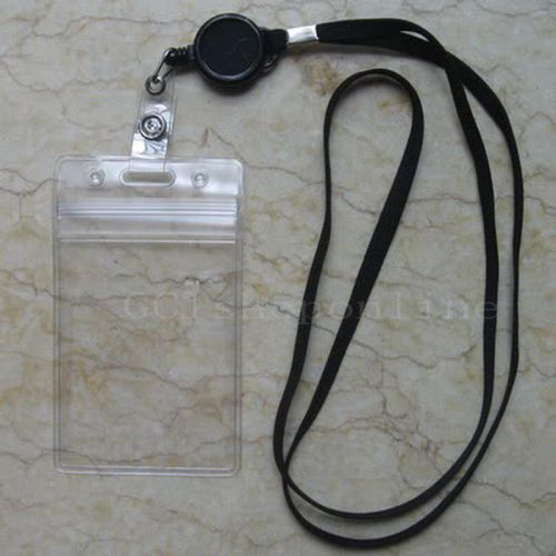 ID Card Holder Reels Retractable Badge Lanyard Y5 FOURFOURFOUR