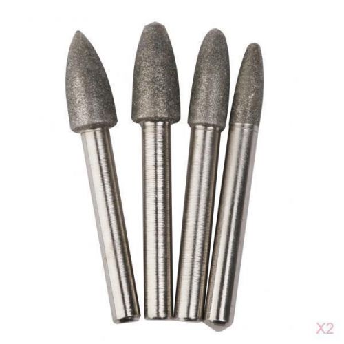 2x 4x rotary shank 6mm diamond coated jewelry grinding burrs bits 6/8/10/10mm for sale